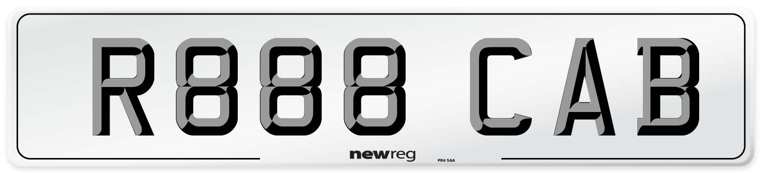 R888 CAB Number Plate from New Reg
